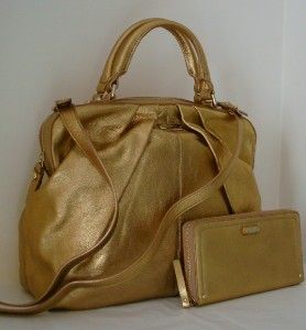 Kate Spade Five Points Camille Gold Metallic Leather Handbag Wallet