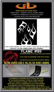 Flame B9 airbrush stencil template harley paint ~ NEW DESIGN