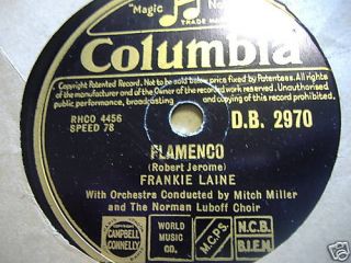 Frankie Laine Flamenco 78rpm Disc EX