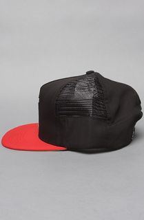 HUF The Big H Side Mesh Snapback Cap in Black Red