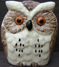 Vintage Enesco Ceramic Retro Owl Napkin Holder 1960s Japan