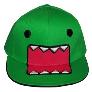 Domo Kun Green Face Japan Adjustable Flat Bill Hat Cap