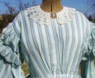 Civil War Dress Collar HdMd Vtg MOP Buttons w/ Victorian Cameo Costume