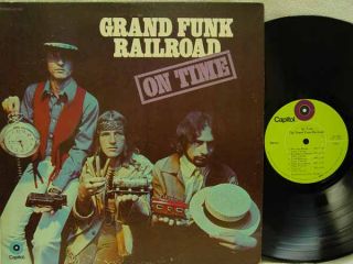 GRAND FUNK   On Time LP (1st US Pressing w/Lime Green Labels, Debut