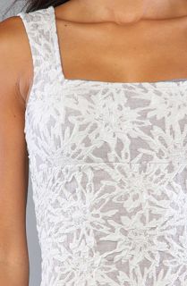 Free People The Floral Pucker Body Con Dress in Silver