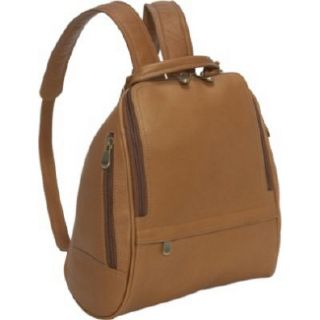 Handbags LeDonneLeather U Zip Mid Size Backpack/Purse Tan 
