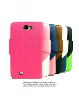 Colorful Book Leather Flip Cover Tri Fold Case for Samsung Galaxy Note