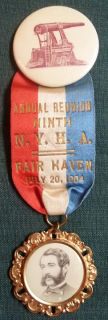 Civil War Veteran Reunion Badge   New York Heavy Artillery 1904   No