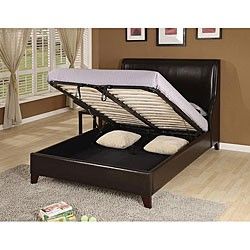  King Faux Leather Platform Storage Bed with Hydraulic Lift SHIPS FREE