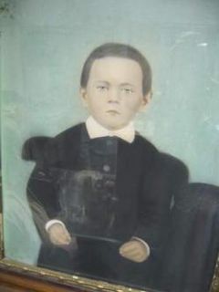 1800 Ugly Boy Child Painting Chalk Pastel Indiana Only