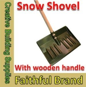 Faithfull Plastic Snow Shovel with Wooden Handel New