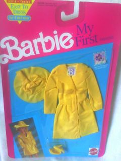 Vintage 1989 My First Barbie Fashion Doll Raincoat Outfit New NRFP