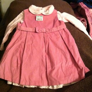 First Impressions Baby Girl Corduroy Pink Long Sleeve 2 Piece Dress
