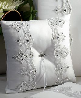  Royal Lace Wedding Ring Bearer Pillow and Flower Girl Basket
