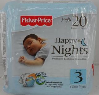 fisher price happy nights baby diapers 12 packs of 20 size 3 $ 65