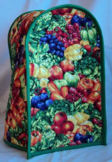 Quilted Fruit Vegetable Ka Food Processor Cover Handmade Reversible