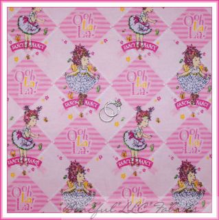 BonEful Fabric FQ Flannel Fancy Nancy Princess Girl Dress Pink Stripe