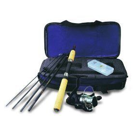 Fishing Gear Spinning Rod And Reel Complete Combo Kit w/ Travel Case