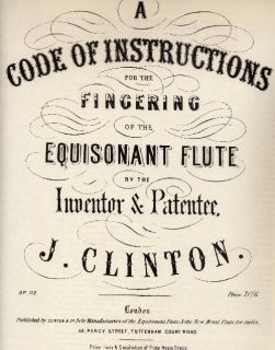 CODE OF INSTRUCTIONS for the FINGERING OF THE EQUISONANT FLUTE