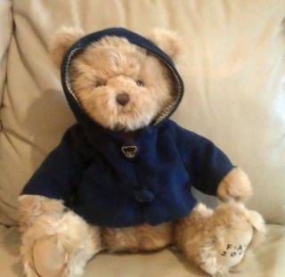 FAO Schwarz 2009 Collectible Plush Teddy Bear in Navy Jacket 15 Cute