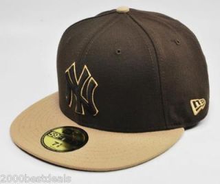 New Era 59Fifty MLB Baseball Fitted Cap New York Yankees Brown Camel