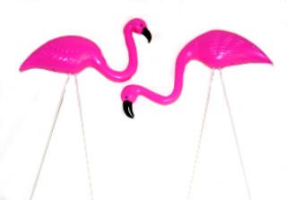 10 Pink Flamingo Mini Lawn Ornaments Yard Art Decor New