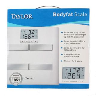 Taylor Body Fat Water Percentage Weight Scale Bathroom Accurate Fast