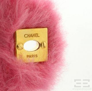 Chanel Hot Pink Small Faux Fur Handbag New