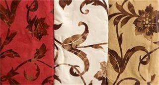 New Golden Beige Floral Faux Suede Tailored Valance 56W16L by