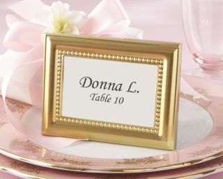 Gold Beaded Place Card Photo Frames Wedding Favors