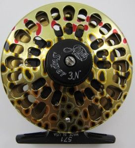  Super 3N Brown Trout Finish Fly Fishing Reel New Zebrawood Knob