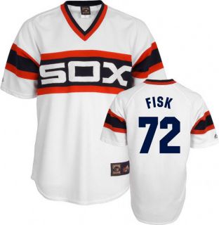 CHICAGO WHITE SOX Carlton Fisk Cooperstown Throwback Jersey M