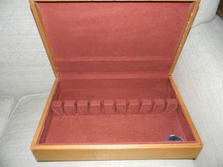 Silverware storage chest maple wood for 12 flatware set tarnish proof