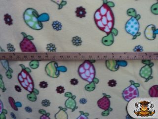 fleece printed fabric turtle 1