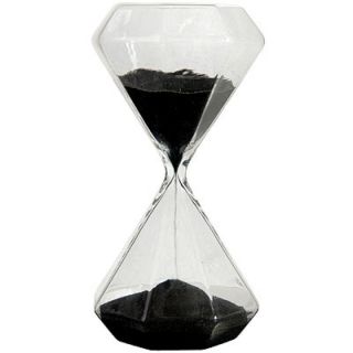 30 Minute 7.5 Diamond Faceted Sand Glass Hourglass Timer Black