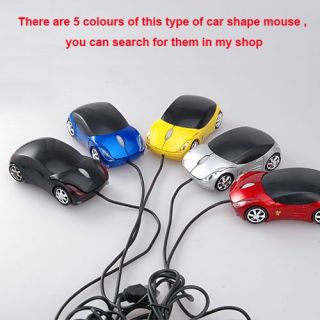 Cool Yellow Sports Car Shape USB Laptop Computer Mouse