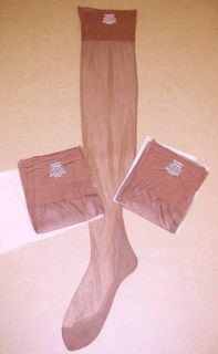 3pr Vtg Seamed Nylon Stockings Sz 12 Outsize 39 Long XL Extra Long