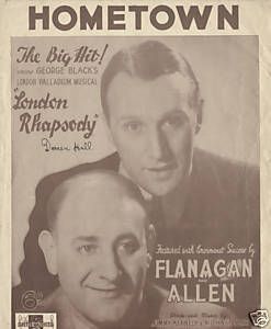 Flanagan Allen 1930 s Sheet Music Hometown
