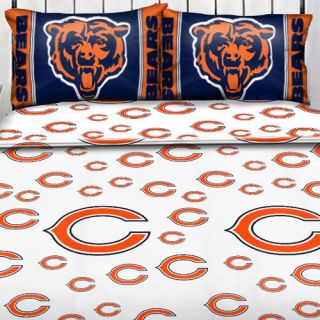   NFL CHICAGO BEARS Logo FULL SHEET SET Football Sheets Sports Bedding
