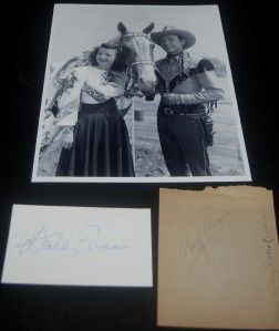Cowboy Legends Roy Rogers and Dale Evans Autographs and A Great Print