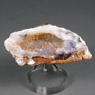 Agate Crystal Druze Geode Half w Polished Face AG103
