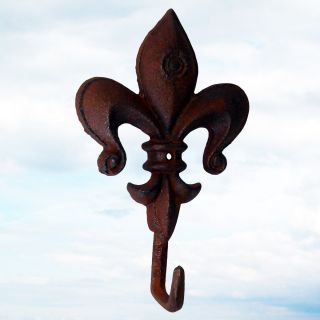 decorative tuscan decor rustic cast iron fleur de lis wall coat hook