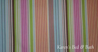 Enchanted Forest Blue Lime Pink Stripes Curtain Valance