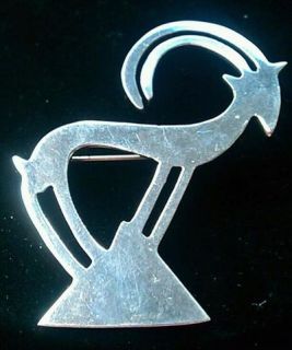 Marked 925 Forbes Sterling Silver Gazelle Figural Pin