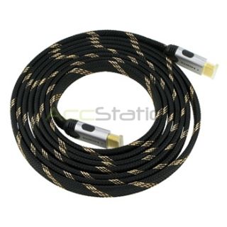 10ft Premium Flat HDMI Cable Gold Plated for 1080p HDTV