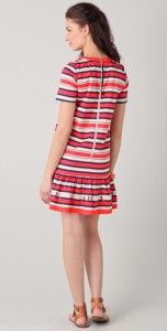 MARC BY JACOBS Flavin Striped stretch cotton mini Runway Dress