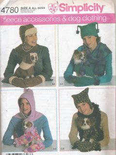  4780 Fleece Accessories Dog Clothing Sewing Pattern 3 Sizes