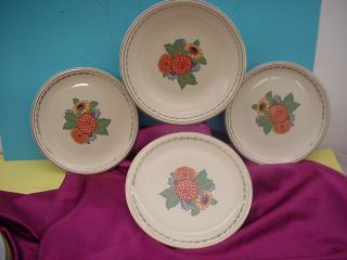 ANTIQUE DISHES PADEN CITY POTTERY FLORAL MUMS Chrysanthemums 1 BOWL 3