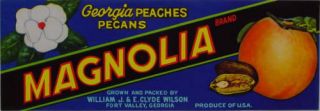 Magnolia Peach Crate Label Fort Valley GA