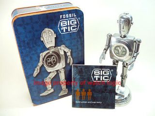 NEW RARE FOSSIL BIG TIC STAN THE ROBOT MAN LIMITED COLLECTIBLE CLOCK